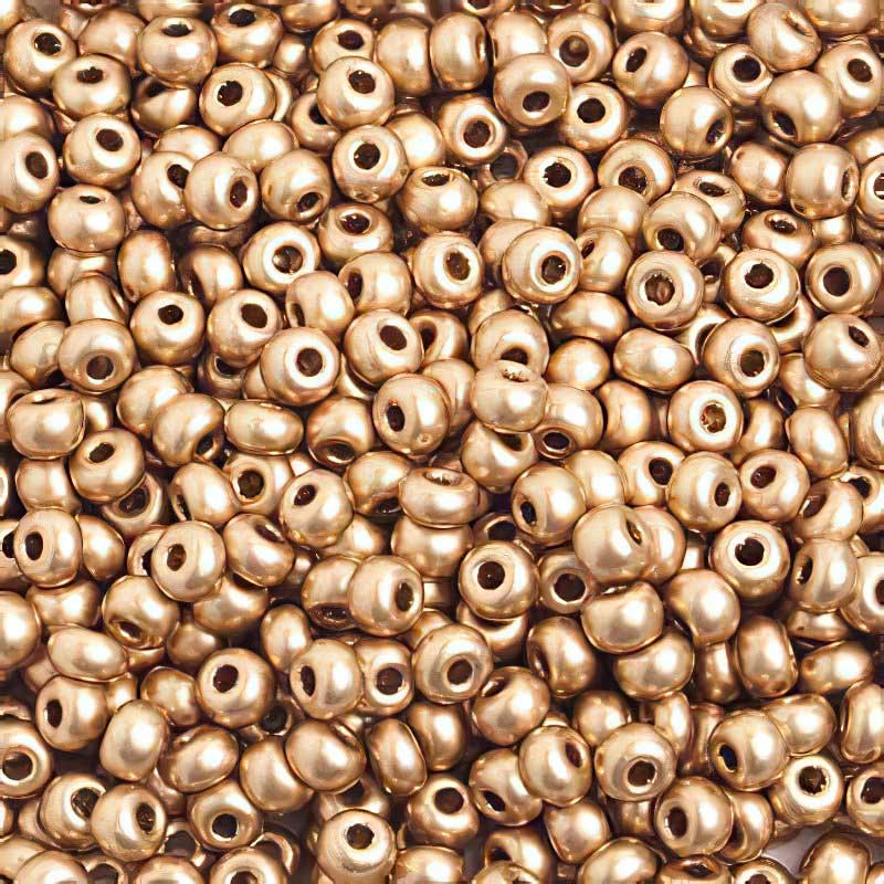 Czech Seed Beads - 6/0 - Matte Gold (20g)