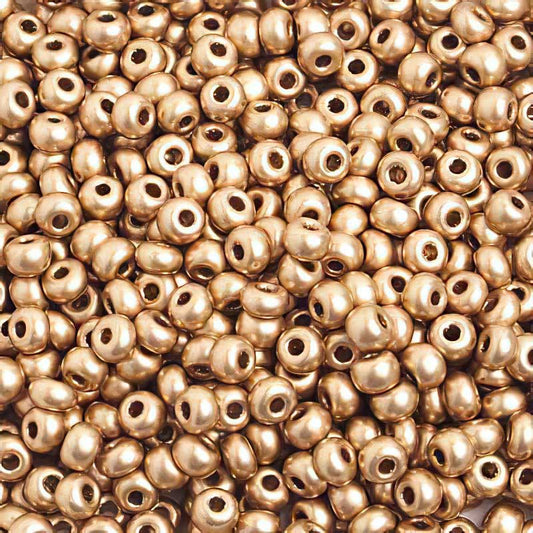 Czech Seed Beads - 6/0 - Matte Gold (20g)