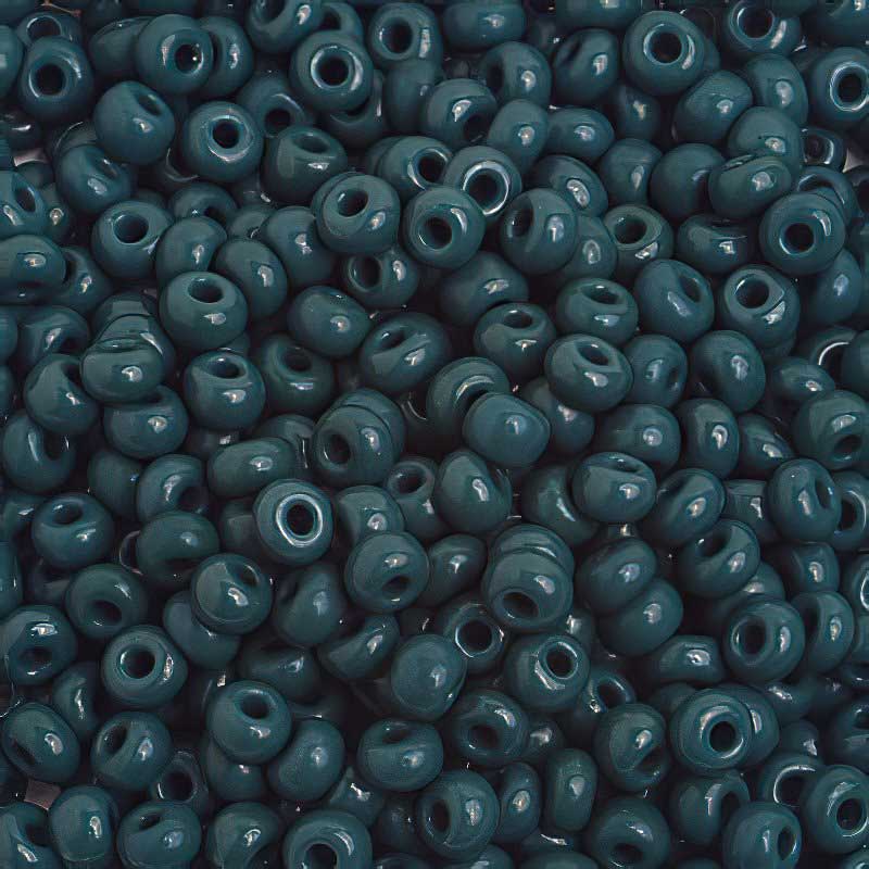 Czech Seed Beads - 6/0 - Opaque Dark Green  (20g)