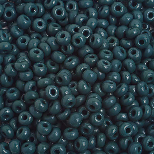 Czech Seed Beads - 6/0 - Opaque Dark Green  (20g)