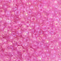 Czech Seed Beads - 6/0 - Transparent Bright Pink Rainbow AB (20g)