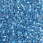 Czech Seed Beads - 6/0 - Colour lined Crystal/Blue Metallic (20g)