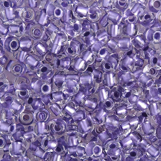 Czech Seed Beads - 6/0 - Colour lined Crystal/Lilac Metallic (20g)