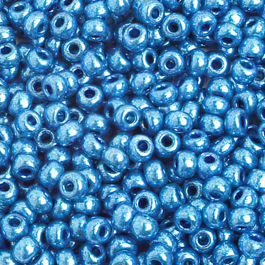 Czech Seed Beads - 6/0 - Opaque Metallic Blue (20g)