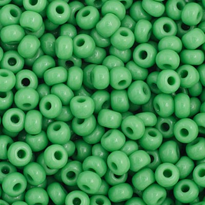 Czech Seed Beads - 11/0 - Opaque Medium Green (23g)