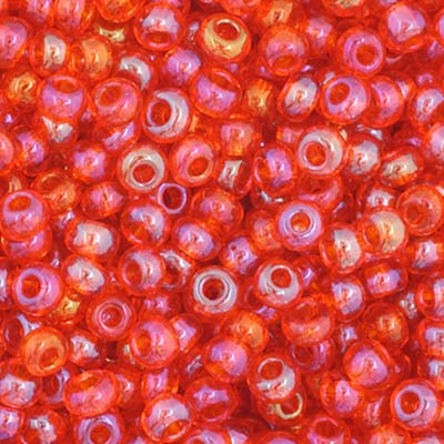 Czech Seed Beads - 11/0 - Transparent Orange AB (23g)