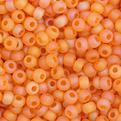 Czech Seed Beads - 11/0 - Transparent Light Orange Matte AB (23g)