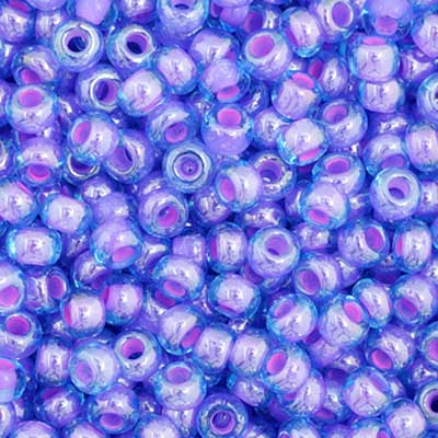 Czech Seed Beads - 11/0 - Color Lined Aqua Amethyst (23g)