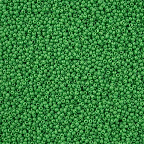 Czech Cut Seedbeads - 13/0 - Opaque Medium Green (10g)