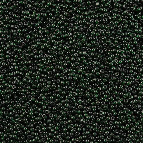 Czech Cut Seedbeads - 11/0 - Transparent Dark Green (10g)