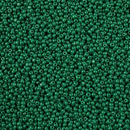 Czech Cut Seedbeads - 11/0 - Opaque Medium Dark Green (10g)