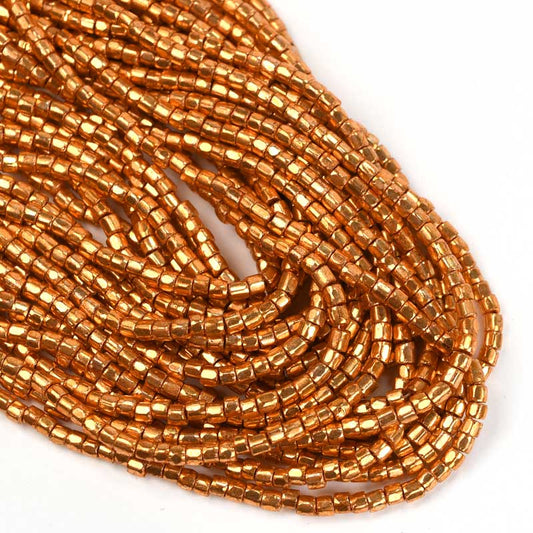 Czech Cut Seedbeads - 9/0 - Gold Metallic (hank)