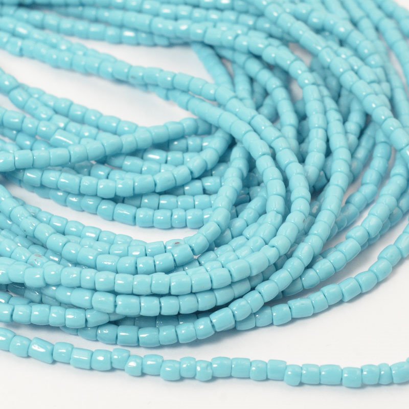 Czech Cut Seedbeads - 9/0 - Opaque Turquoise Blue (hank)