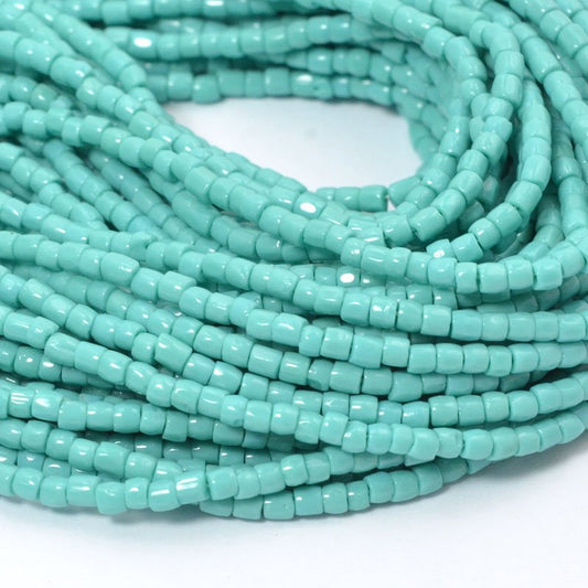 Czech Cut Seedbeads - 9/0 - Opaque Turquoise (hank)