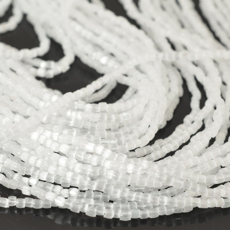Czech Cut Seedbeads - 9/0 - White Satin (hank)