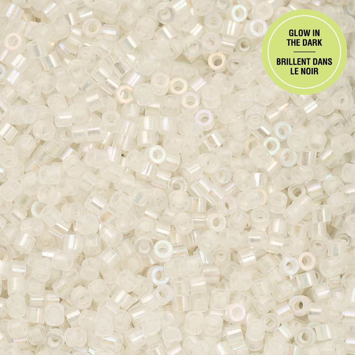 Cylin Bead - 11/0 - Glow in Dark AB - White to Turquoise (25g)
