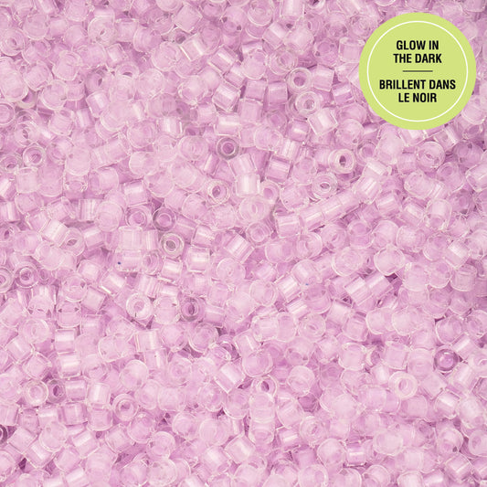 Cylin Bead - 11/0 - Glow in Dark - Violet (25g)