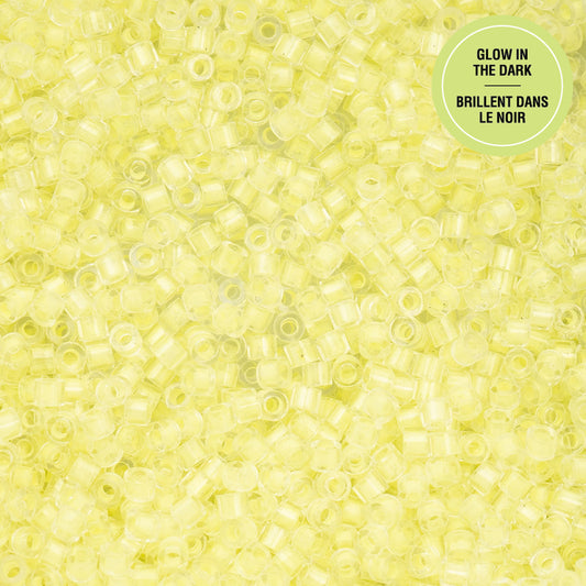 Cylin Bead - 11/0 - Glow in Dark - Yellow (25g)