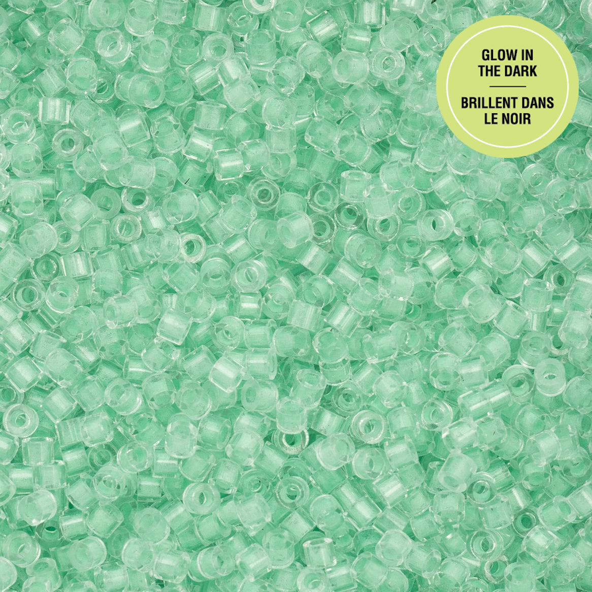 Cylin Bead - 11/0 - Glow in Dark - Green (25g)