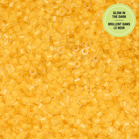 Cylin Bead - 11/0 - Glow in Dark - Gold Yellow (25g)