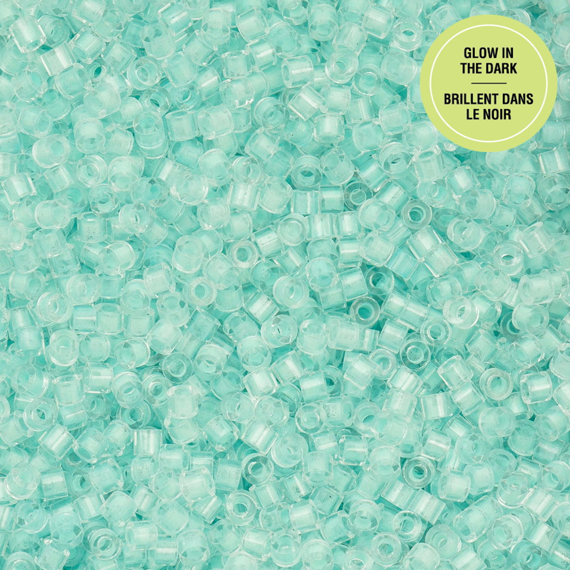 Cylin Bead - 11/0 - Glow in Dark - Turquoise (25g)