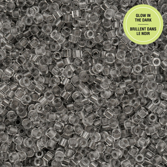 Cylin Bead - 11/0 - Glow in Dark - Grey (25g)