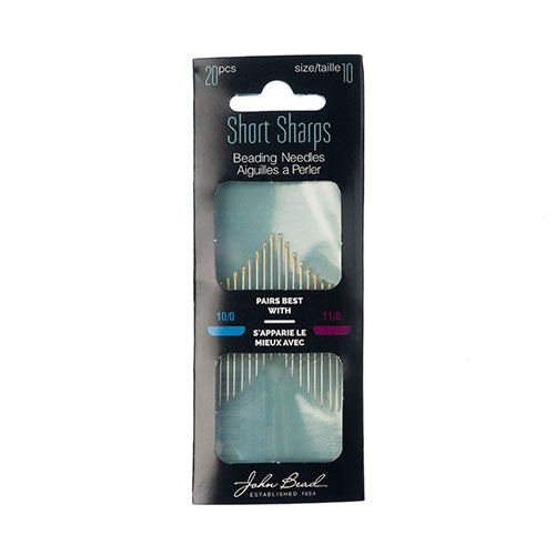 Needle - Size 10 Beading Needles - Gold Eye Short Sharps (Pack 20)