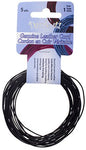 Stringing - 1mm Round Leather Cord - Black (5 yards)
