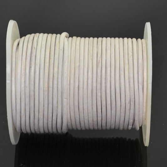 Stringing - 2mm Leather Cord - White (25 meter Spool)