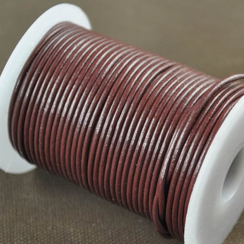 Stringing - 1.5mm Leather Cord - Red Brown (25 meters)