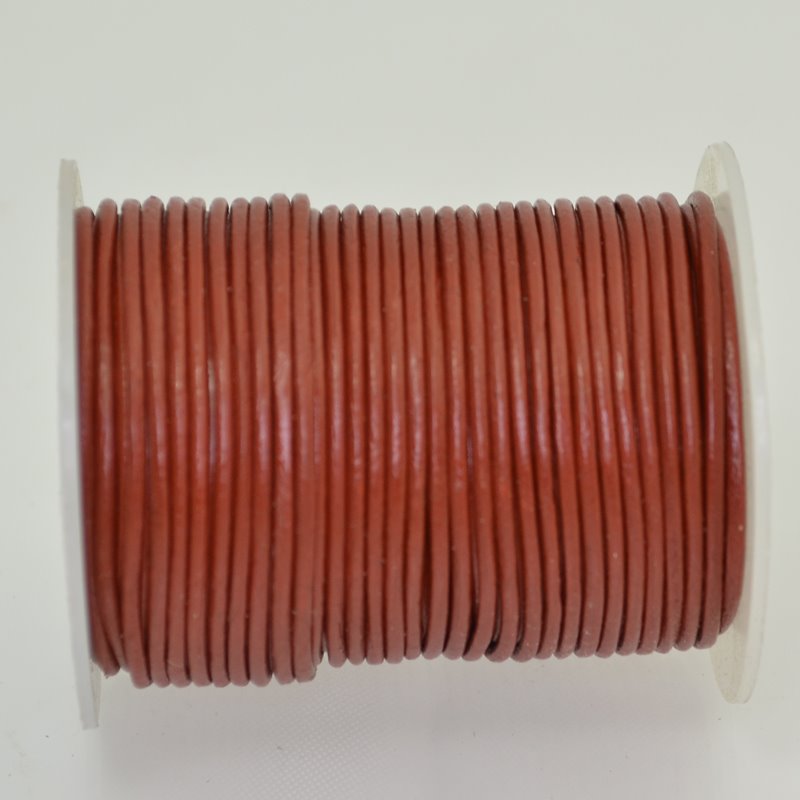 Stringing - 1.5mm Leather Cord - Earthy Red (25 meter Spool)