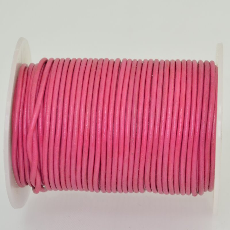 Stringing - 1.5mm Leather Cord - Hot Pink (25 meter Spool)