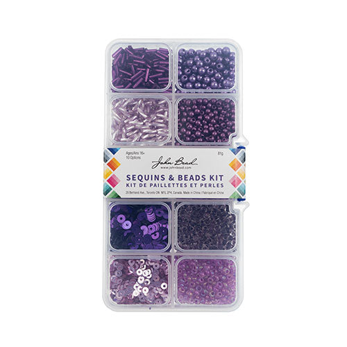 Sequins and Beads Kit -  Assorted - Purple (Box)