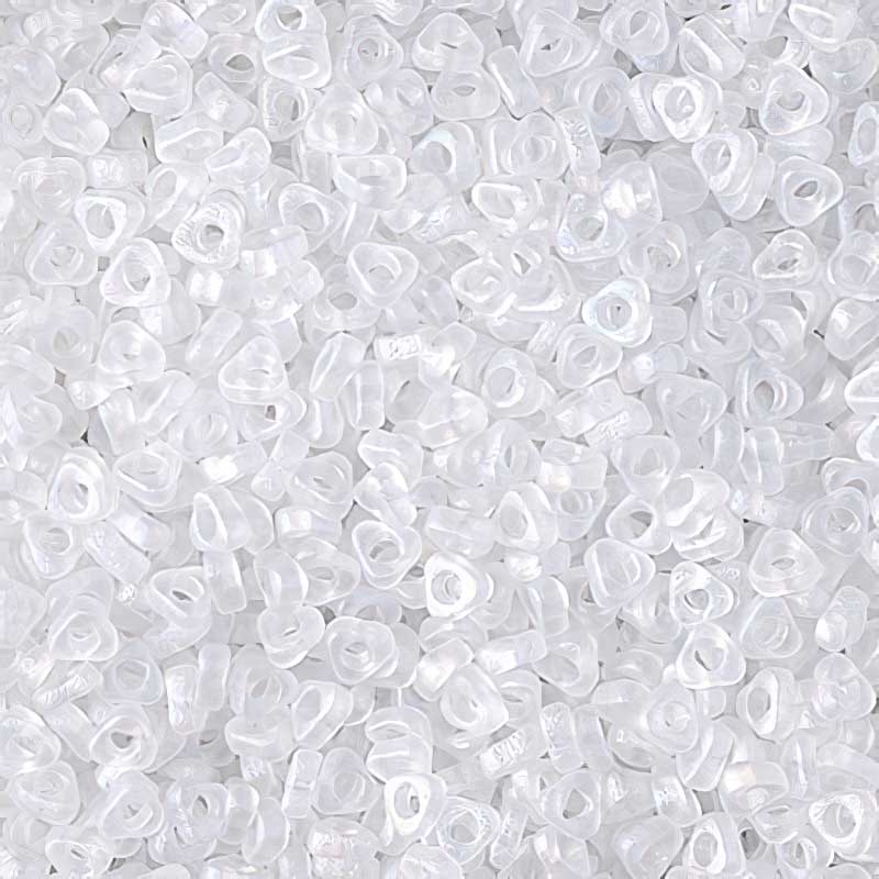 Miyuki Triangle Spacer Beads - 2.8mm - Matte Crystal AB