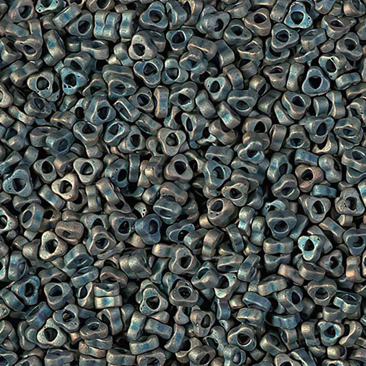 Miyuki Triangle Spacer Beads - 2.8mm - Matte Metallic Patina Iris