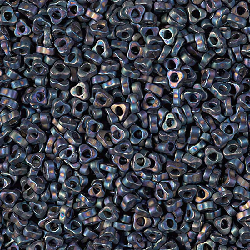 Miyuki Triangle Spacer Beads - 2.8mm - Matte Black AB
