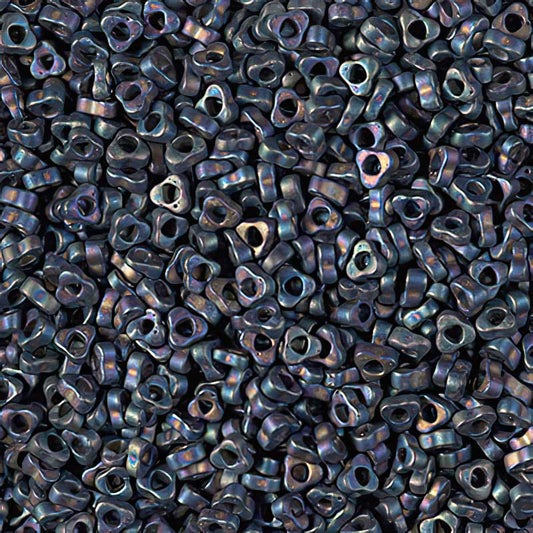 Miyuki Triangle Spacer Beads - 2.8mm - Matte Black AB