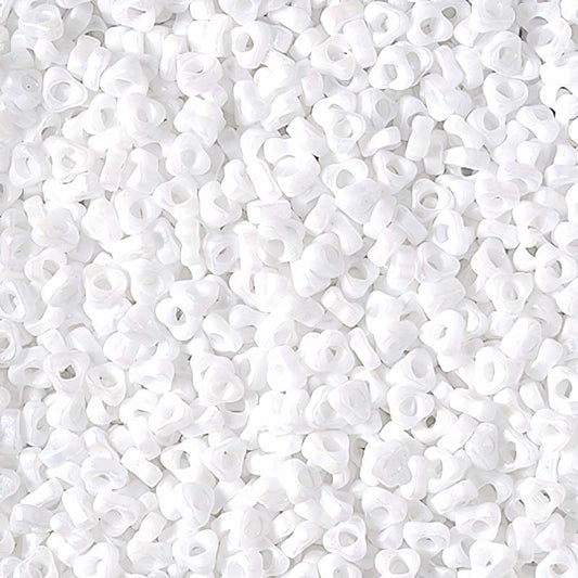 Miyuki Triangle Spacer Beads - 2.8mm - Unicorn Matte White AB