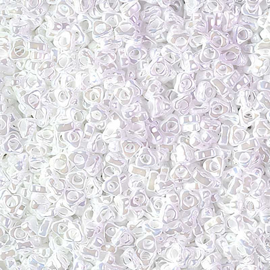 Miyuki Triangle Spacer Beads - 2.8mm - White Pearl Ceylon