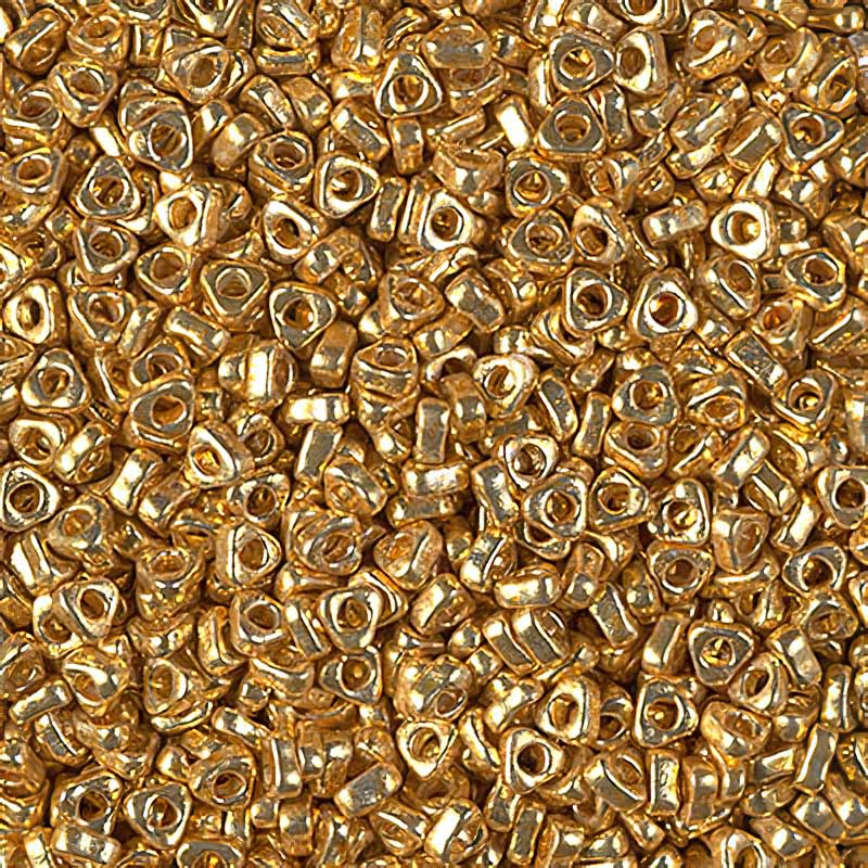 Miyuki Triangle Spacer Beads - 2.8mm - Duracoat Galvanized Gold