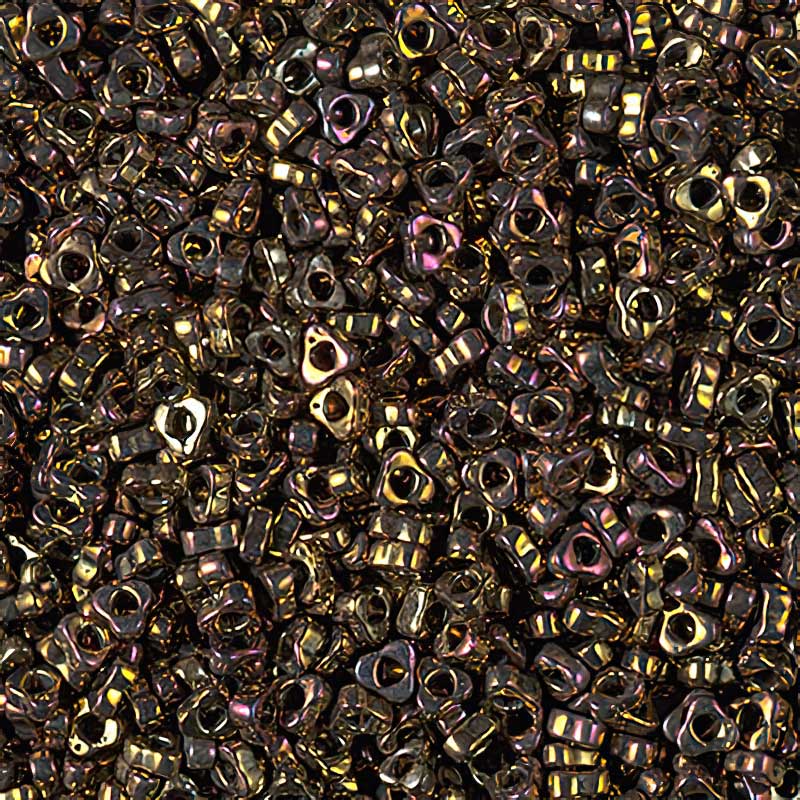 Miyuki Triangle Spacer Beads - 2.8mm - Metallic Gold Iris