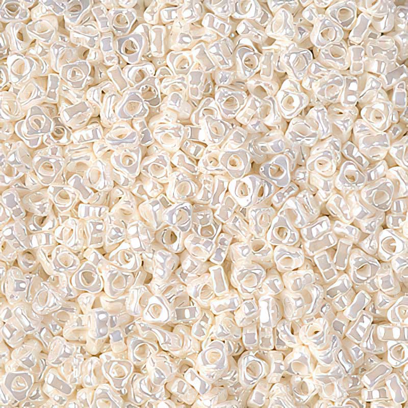 Miyuki Triangle Spacer Beads - 2.8mm - Antique Ivory Pearl Ceylon