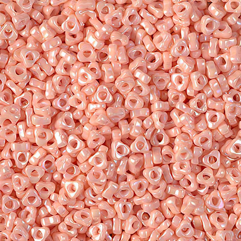 Miyuki Triangle Spacer Beads - 2.8mm - Opaque Salmon AB