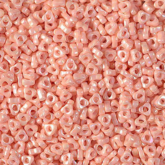 Miyuki Triangle Spacer Beads - 2.8mm - Opaque Salmon AB