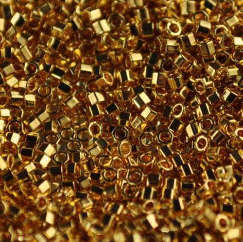 Delica 11/0 Hex-cut Beads - db0031c - Gold 24kt Plated AB 2.5g