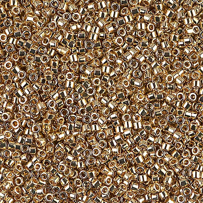 Delica 11/0 Beads - db0034 - Light 24kt Gold Plated 3.3g