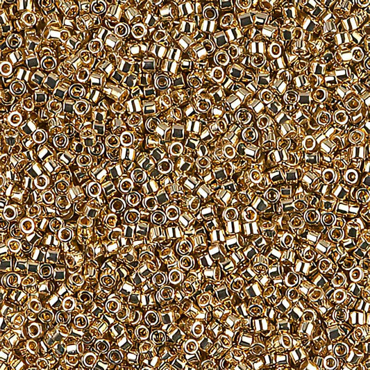 Delica 11/0 Beads - db0034 - Light 24kt Gold Plated 3.3g