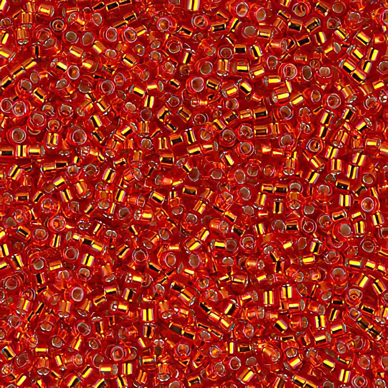 Delica 11/0 Beads - db0043 - Silver Lined Red-Orange 5.2g