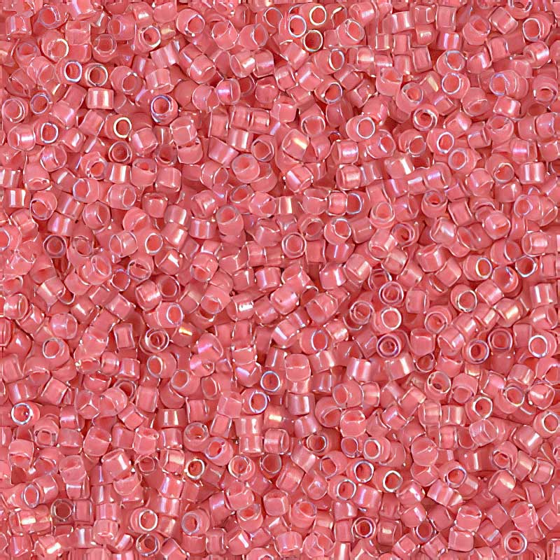 Delica 11/0 Beads - db0070 - Lined Rose Pink AB 7.1g