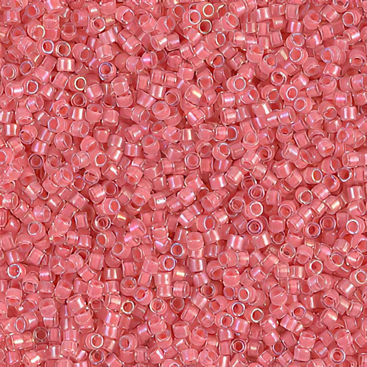 Delica 11/0 Beads - db0070 - Lined Rose Pink AB 7.1g